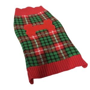 Simply Wag Size Medium Holiday Dog‎ Sweater With Bone